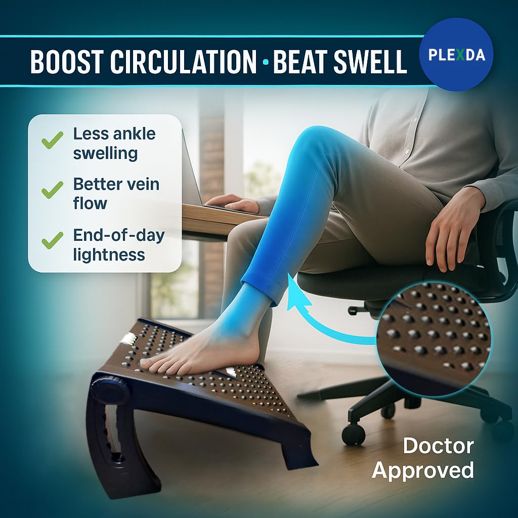 Premium Ergonomic Footrest for Comfort and Circulation