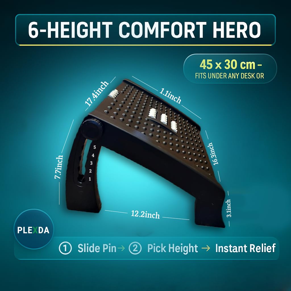 Premium Ergonomic Footrest for Comfort and Circulation