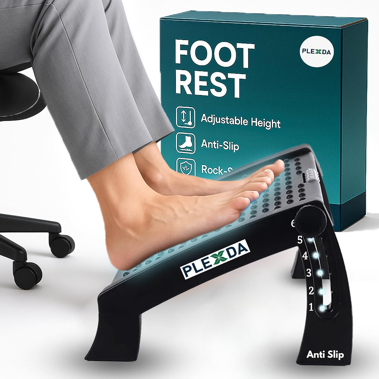 Premium Ergonomic Footrest for Comfort and Circulation