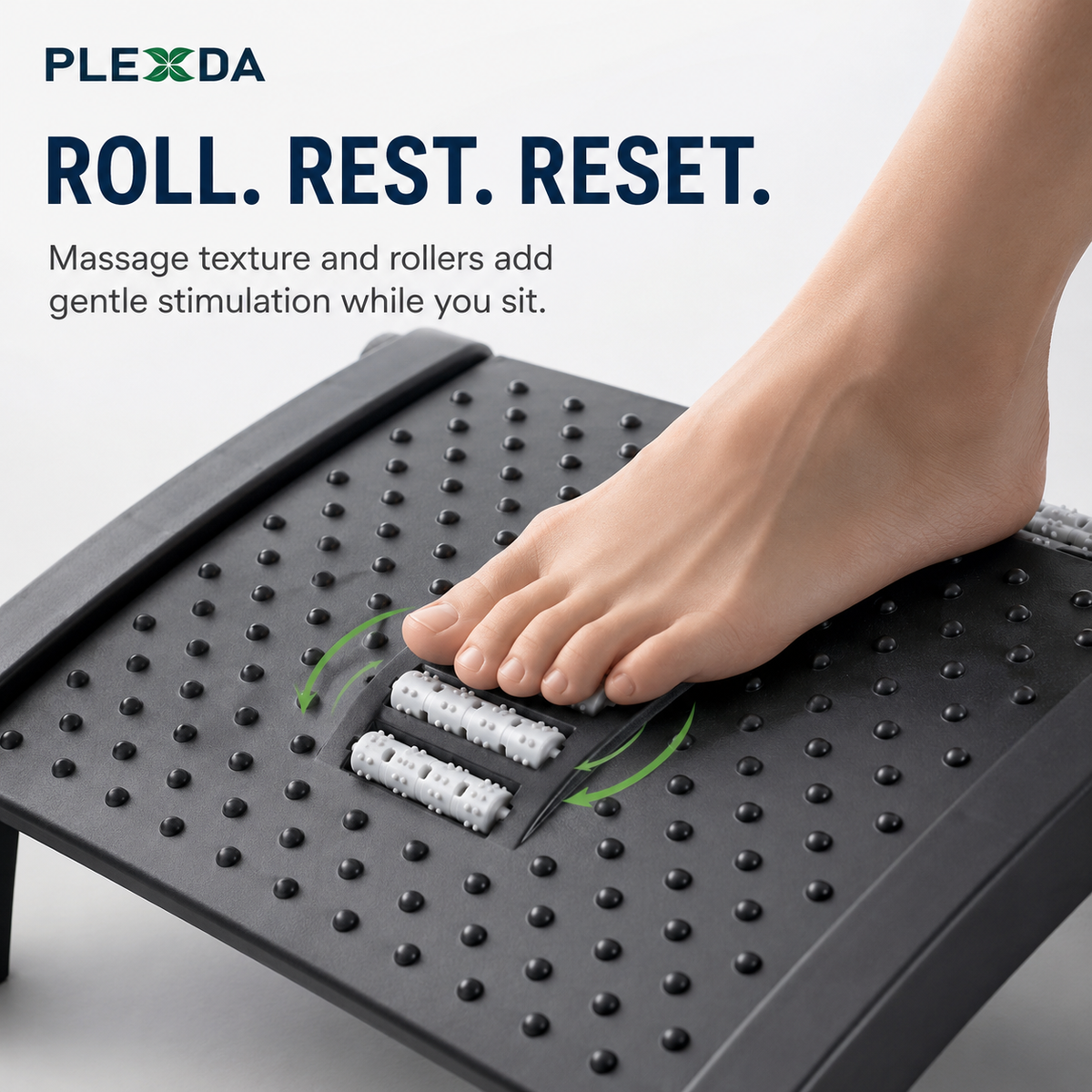 Plexda® Adjustable Foot Rest for Office Chair with Massage Texture and Roller