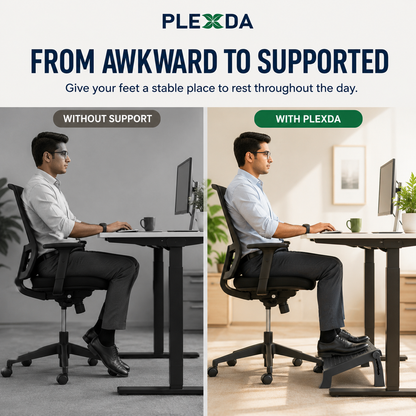 Plexda® Adjustable Foot Rest for Office Chair with Massage Texture and Roller
