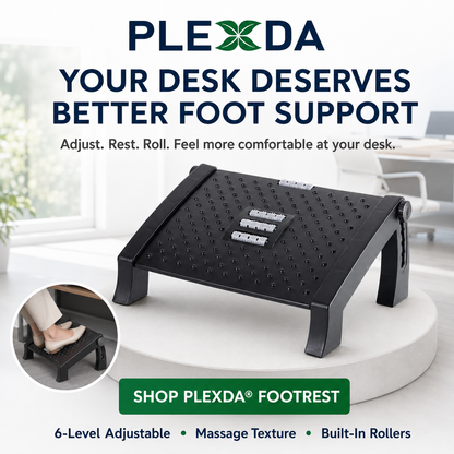 Plexda® Adjustable Foot Rest for Office Chair with Massage Texture and Roller