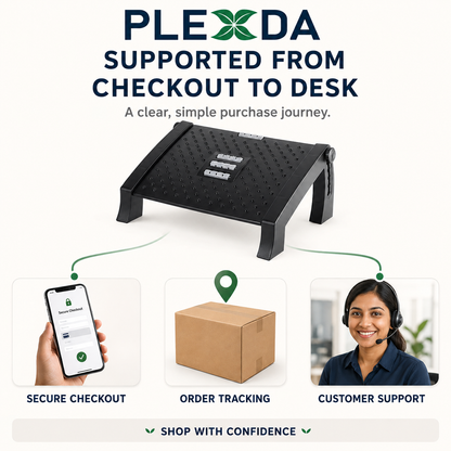 Plexda® Adjustable Foot Rest for Office Chair with Massage Texture and Roller